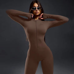 Lizakosht Exit Dress Cover Up Swim Suit Bikini Pareo Women Winter New Solid Color Tight Zipper Sports Yoga Jumpsuit Spandex