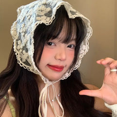 LIZAKOSHT  -  Turban Triangle Bandana Cute Hair Band Countryside Style Lace Hair Scarf Wraps Hair Accessories Triangle Scarf Travel