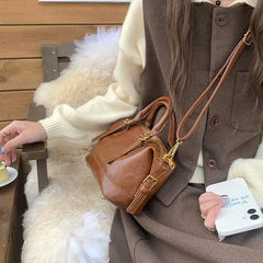 LIZAKOSHT - Vintage Ladies Messenger Bag New Handbags for Women shoulder bags PU Leather Luxury Square Bag small totes bolsos