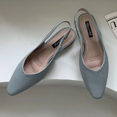 LIZAKOSHT - Fashion Pointed Toe Flats Shoes Women Slingback Sandals Elegant Mules Female Shallow Ballet Casual Loafers Sliver Zapatos Mujer