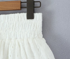 LIZAKOSHT - Hollow Out Shorts For Women Korean Style Elastic Waist Summer Clothing Chic White Sexy Beach Holiday Shorts Y2k Casual Streetwea