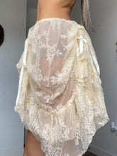 LIZAKOSHT - Boho Ruffle Hem Drawstring Sheer Lace Skirt Women Fairycore Tiered Layer Midi Skirt for Daily Holiday Vacation Summer