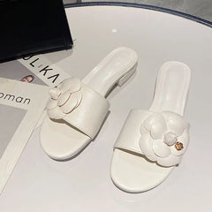 LIZAKOSHT - Flower Designer Women's Slippers Summer Casual Slides Female Fashion Vacation Low Heel Comfortable Beach Sandals Women