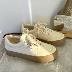 LIZAKOSHT Maggie's Walker Women Fashion Canvas Casual Shoes Platform Lace-up Casual Spring Shoes Size 35~40