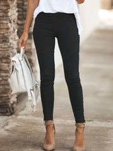 LIZAKOSHT - Slim Fit High Waist Elastic Leggings Pencil Pants Straight Leg Long Trousers Casual High Waist Pants for Women