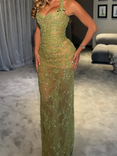 LIZAKOSHT - Chic Scoop Collar Beading Shinging Sleeveless Straight Formal EveninG Dresses Cocktail Party Prom Gowns Cuatomzied