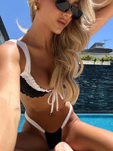 LIZAKOSHT  -  Sexy Bikinis Bandage Swimwear Women Push Up Bikini Set Patchwork Beachwear Low Waist Bathing Suits 2024 Summer Bikini