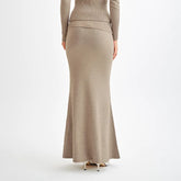 LIZAKOSHT - New Temperament Commuting High-end Knitted Skirt Solid Color Long Fashion Flip-waisted Skirt Women