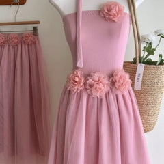 LIZAKOSHT - Summer 2024 Women's Pink Light Gown Morning Gown High-end Light Luxury SexyTemperament Celebrity Plunge Dress Two Piece Set