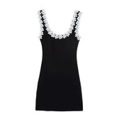 LIZAKOSHT - Dresses Summer Women's New Chic Elastic Tight Mini Elegant Holiday Women's Dress Street Summer Party Youth Dress