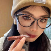 LIZAKOSHT - Y2K Cat Eye Glasses Women Men Transparent Black Triangle Frame Eyeglasses Vintage Sunglasses Anti-blue Light Reading Eyewears