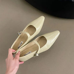 LIZAKOSHT - Spring New Brand Women Flat Shoes Fashion Round Toe Sahllow Elegant Baot Shoes Soft Flat Heel Mary Jane Shoes New Woman