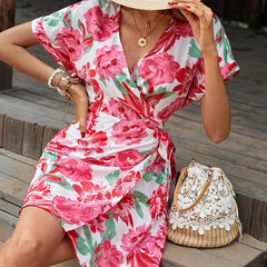 LIZAKOSHT - New Women's Short One-piece Printed Dress