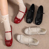 LIZAKOSHT - Summer Vintage WineRed 2.5cm Low Heels Mary Janes Shoes Women Sweet Round Toe Black Square Heel Silver Pumps Footwear