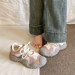 LIZAKOSHT - Womens Sneakers Summer Shoes Tennis Female Platform Roses Casual Trainers Mesh Thick Sole Leisure Women's Shoes Casual Shoe