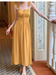 LIZAKOSHT - Spaghetti Strap Dress Women New Summer Elegant Holiday Backless Evening Party Vestidos Dresses Female Slim Korean Clothes