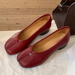 LIZAKOSHT - Spring Summer Clip Toe Women Pumps High Quality Cosy Soft Leather Round Low Heels Dress Party Mules Shoes