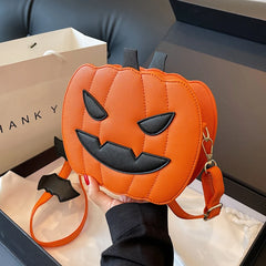 Halloween Pumpkin Crossbody Bag for Women Novelty Pumpkin Purse Halloween Devil Shoulder Bag Funny Crossbody Purse
