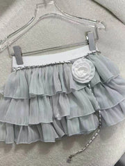LIZAKOSHT - Sweet Fairy Style A-Line Skirt Women's Summer New Chain Waist Belt Anti-Light Elastic Waist Versatile Short Skirt