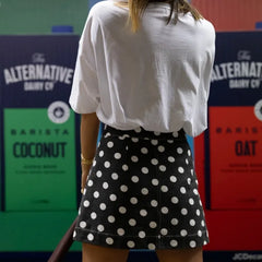 LIZAKOSHT - Women Y2K Polka Dot Denim Wrap Skirts Summer 2000s Vintage Mini Jeans Skirts Dress for Beach Vacation Streetwear