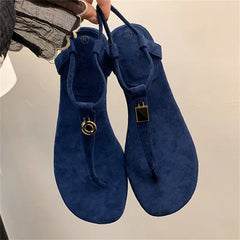 LIZAKOSHT - Cosy Square Clip Toe Low Heels Women Sandals Summer Fashion Metal Decoration Slip-On Outdoor Daily Shoes