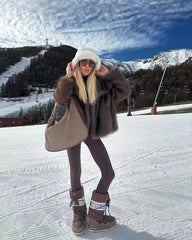 LIZAKOSHT - New Autumn Winter Fox Fur Coat Thickened Fluffy Fur Jacket European American Celebrity Faux Fur Women's Plush Overcoat