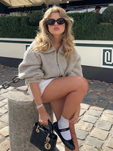 LIZAKOSHT - Casual Loose Grey Knitted Cardigan Sweater Women Autumn Winter Turn Down Collar Knitwear Cardigan Coat Female Clothes