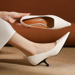 LIZAKOSHT  -  New Designer Pointed Toe Pumps Women Shallow Elegant Thin Heels Office Shoes Dress Fashion Comfy Concise Sexy High Heeled Women