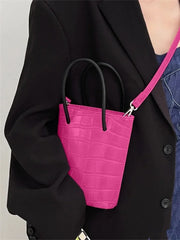 LIZAKOSHT - Korean Version Tote Bag New Women's Handbag Spring and Summer Mini Bucket Bags for Female PU Leather Crossbody Bag