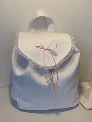 LIZAKOSHT - New Striped Large Capacity Drawstring Backpack Sweet Versatile College Style Student Backpacks for Women