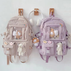 LIZAKOSHT - Student Kawaii Backpack Large Girl Teens Cute College School Bag Women LOT