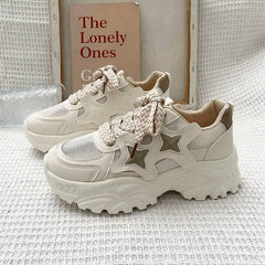 LIZAKOSHT - Simple Platform Sports Shoes Woman Fashion Autumn Korean Style Sneakers Women Casual Versatile Breathable Female Shoes