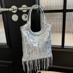 LIZAKOSHT - Trendy Design Sequin Tassels Tote Handbags and Purses Women Shoulder Crossbody Bags 2024 New Messenger Clutches Bag High Quality