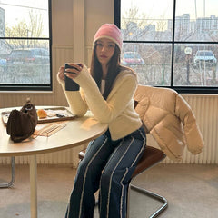 LIZAKOSHT - New Korean Dongdaemun Designer Version Niche Knit Hat Women's Knit Hat Spring Ear Protector Cold Hat Y2k Girls Boy