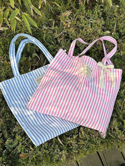 LIZAKOSHT - French Striped Casual Large Capacity Handbag Tote Bags Women Commute Shoulder Bag