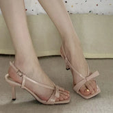 LIZAKOSHT - Retro fairy style stiletto sandals women's new summer wear small man with skirt high heels