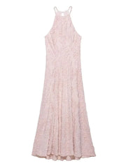 LIZAKOSHT - Elegant Chic Halter Long Dress Women Fashion Sweet Texture Sleeveles Maxi Dresses 2025 New Summer Simple Party Evening Vestidos
