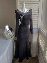 LIZAKOSHT - Elegant Solid Embroidery Long Dress Women Spring Autumn Package Hip Mermaid Knitted Vestidos Ladies Evening Party Robe New