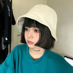 LIZAKOSHT Japanese Plain Basin Hats Women Early Autumn Solid Color Literary and Artistic Men's Caps Versatile Corduroy Retro Bucket Hat