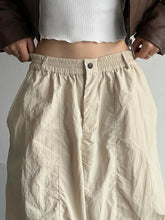 LIZAKOSHT - Cargos Style Basic Quick-drying Woven Pants Women Streetwear Harajuku Pockets Baggy Wide Leg Trousers Y2k Casual