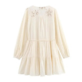 LIZAKOSHT - Y2K Floral Mini Dress for Women Spring Elegant Party Dress Long Sleeve Short Vestidos Fashion Casual Retro Style