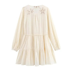 LIZAKOSHT - Y2K Floral Mini Dress for Women Spring Elegant Party Dress Long Sleeve Short Vestidos Fashion Casual Retro Style