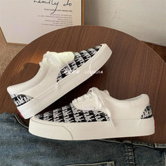 LIZAKOSHT - All-Match Mixed Colors Espadrille Shoes Casual Female Sneakers Small New Lace-Up Fabric Leisure Canvas Shoes