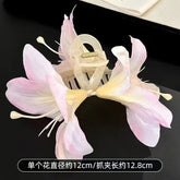 LIZAKOSHT - New Sweet Fairy Lily Flowers Hair Claw Beautiful Spring Large Crab Hair Clips Headdress for Woman Girls Beach Hair Accessories