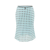 LIZAKOSHT - Women Floral Print Knee Length Chiffon Skirt Summer Elastic Waist Package Hips A-lined Short Skirts with Lining