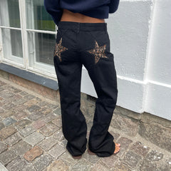 LIZAKOSHT  -  Y2K Vintage Women Fashion Jeans Star Pattern Loose Boyfriend Denim Pants Spring Fall Casual Low Waist Trousers Streetwear
