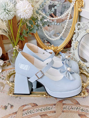 LIZAKOSHT  -  Sweet Original Lolita High Heels Japanese Cute Thick Sole Elevated Round Toe Lolita Medium Heels Lo Shoes Female