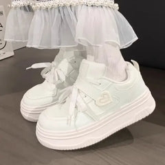 LIZAKOSHT - Heart Platform Sports Shoes Woman Fashion Ventilated Sweet Platform Sneakers Korean Style Versatile Casual Female Shoes