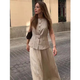 LIZAKOSHT - Dresses Autumn Women's 2025 New Slim Long Dress Women's Elegant Fashion Joker Travel Holiday Dress Autumn Street Youth Dress