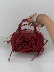 LIZAKOSHT - Korean Niche Design Rose Flower Handbag New Korean Style Single Shoulder Crossbody Small Square Bag